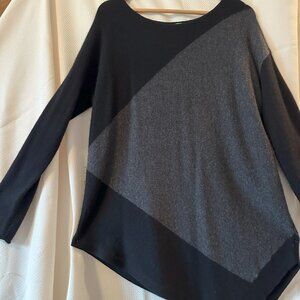 Black and Gray Wool/Cashmere Classic Sweater